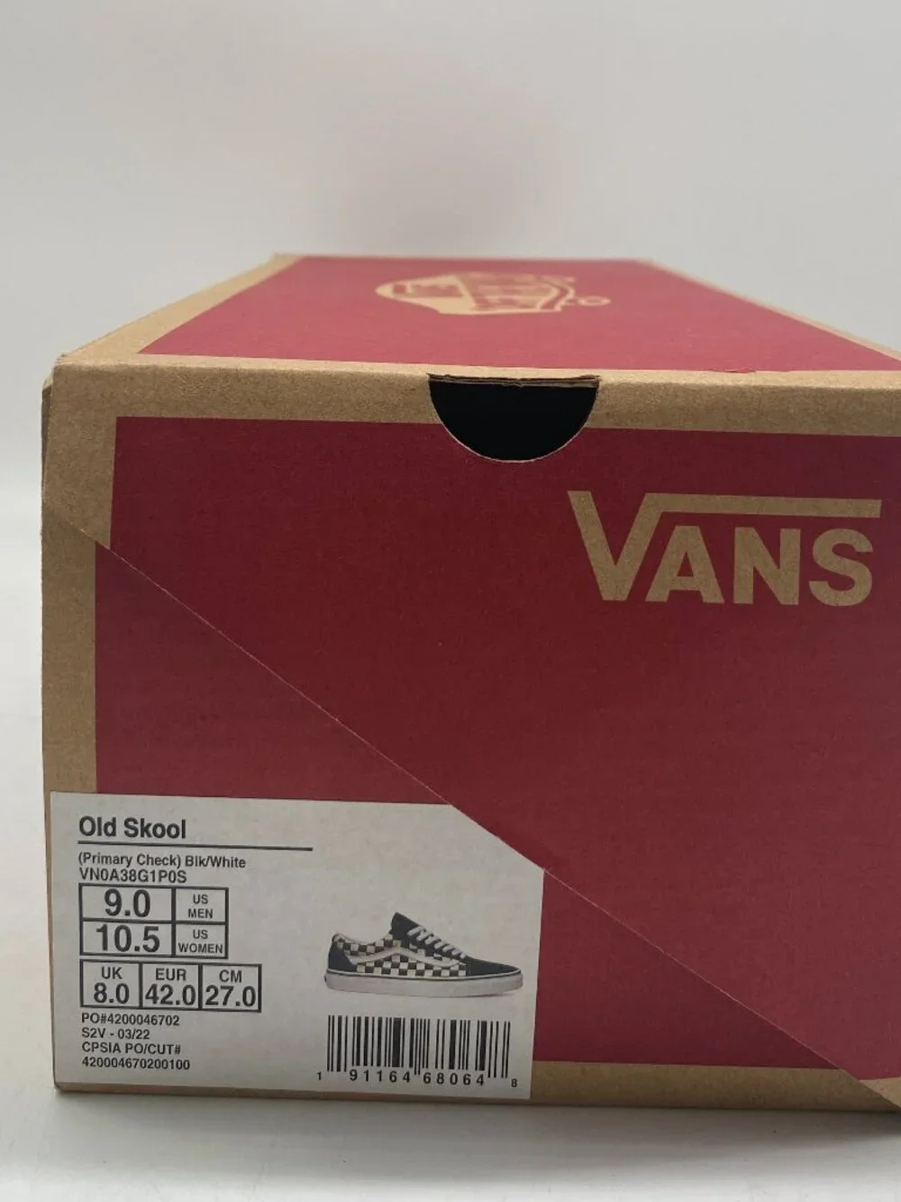 VANS OLD SKOOL BLACK/WHITE US MEN SIZE 9.0 ( WOMEN 10.5 )